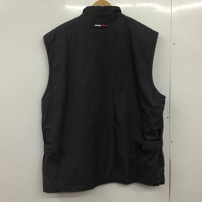 トミー ジーンズ TOMMY JEANS ベスト ベスト ジップアップベスト ノースリーブカットソー アウター スタンドカラー L 無地 灰 / グレー /  メンズ USED 古着 中古 10148362