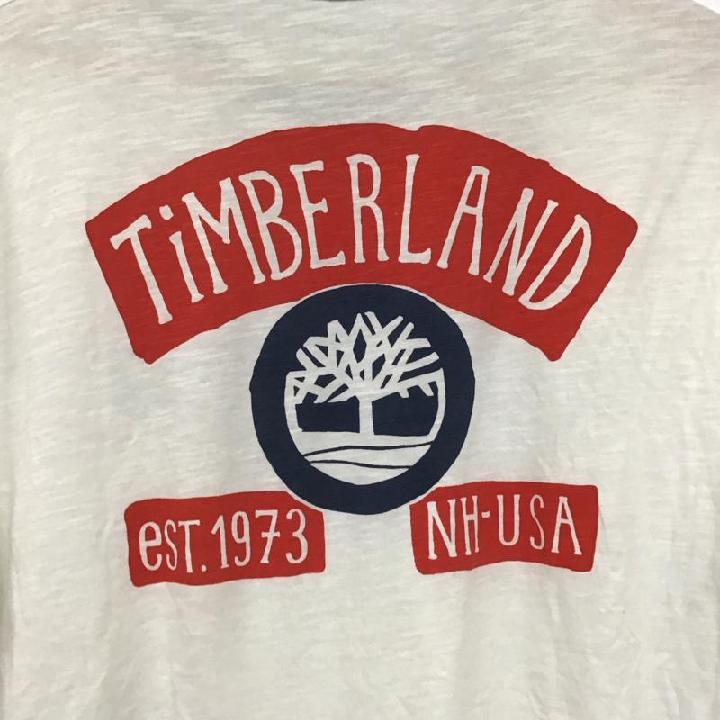ティンバーランド Timberland Tシャツ 半袖 半袖カットソー プリントTシャツ クルーネックカットソー L ロゴ、文字 白 / ホワイト /  メンズ USED 古着 中古 10141881