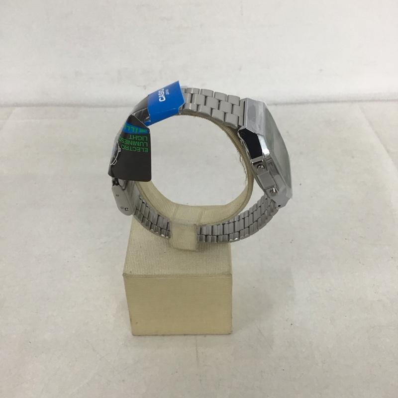 カシオ CASIO 腕時計 デジタル A168WE 迷彩 箱有 ロゴ、文字 銀 / シルバー /  メンズ USED 古着 中古 10134454