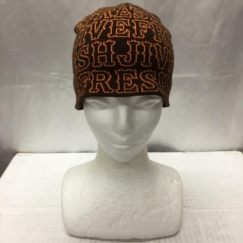 フレッシュジャイブ FRESHJIVE 帽子 ニット帽 ビーニー ロゴ、文字 茶 / ブラウン / X 橙 / オレンジ /  メンズ USED 古着 中古 10111998