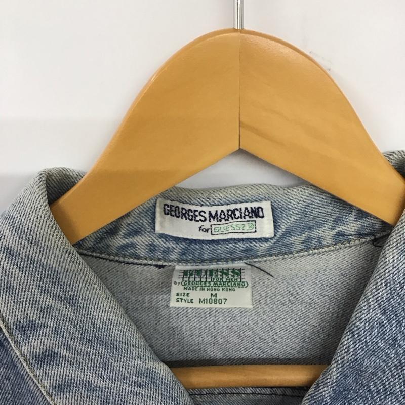 ゲス Guess ジャケット、上着 ジャケット、ブレザー デニムジャケット Gジャン アウター カジュアルジャケット 90s M ロゴ、文字 インディゴ / インディゴ /  メンズ USED 古着 中古 10133492