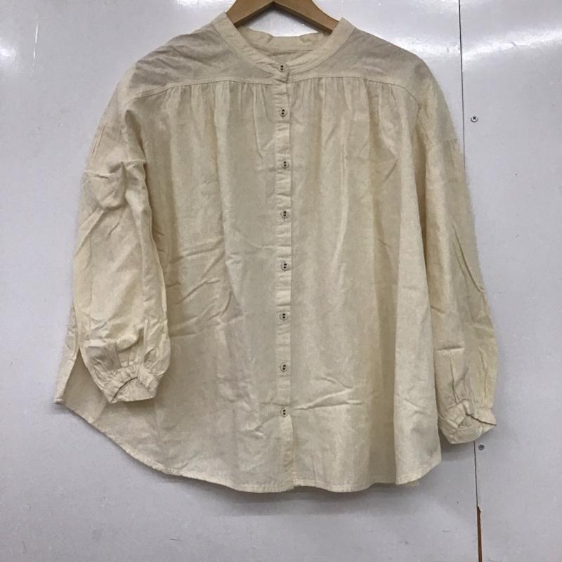 サマンサモスモス Samansa Mos2 シャツ、ブラウス 長袖 1710531 コットンリネン バンドカラー FREE 無地 アイボリー / アイボリー /  レディース USED 古着 中古 10144099