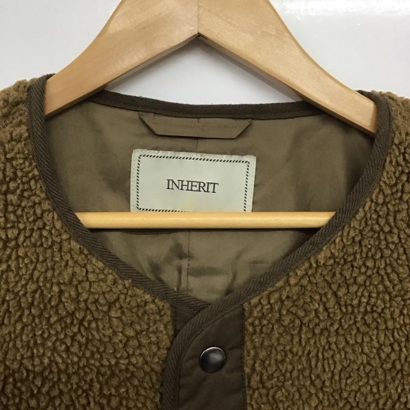 インヘリット INHERIT ジャケット、上着 ジャンパー、ブルゾン ボアジャケット ノーカラー 前ボタン アウター L 無地 茶 / ブラウン /  メンズ USED 古着 中古 10145321