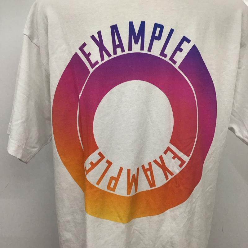 イグザンプル EXAMPLE Tシャツ 半袖 半袖カットソー プリントTシャツ クルーネックカットソー L プリント 白 / ホワイト /  メンズ USED 古着 中古 10117845