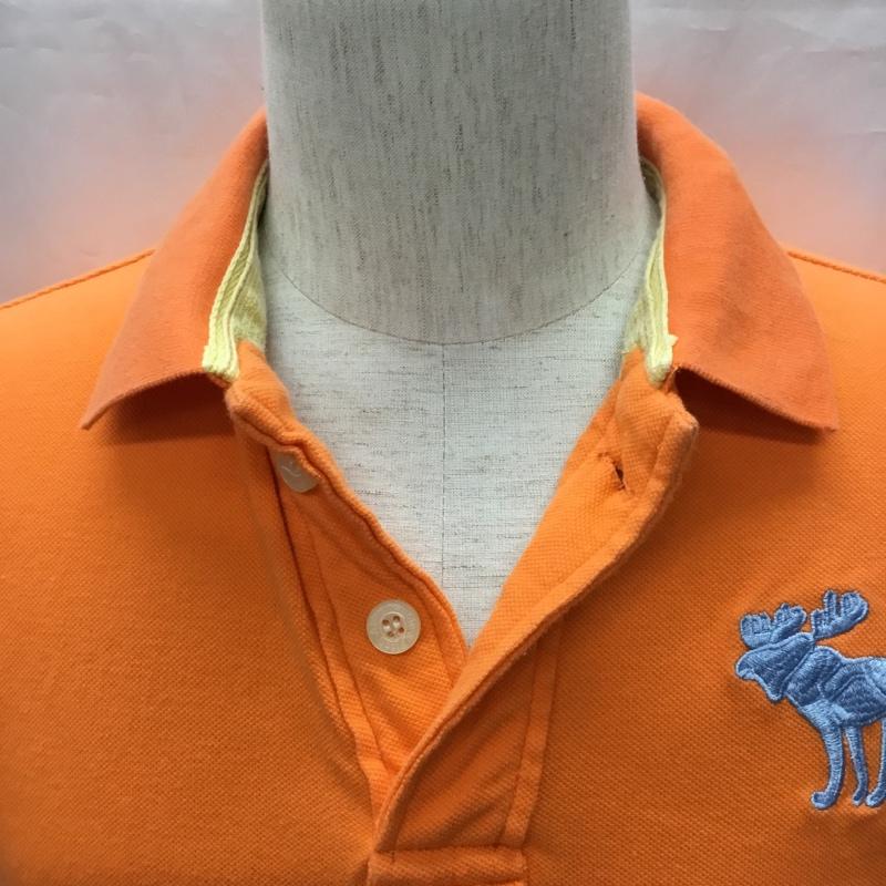 アバクロンビーアンドフィッチ ABERCROMBIE&FITCH ポロシャツ 半袖 半袖ポロシャツ カラーシャツ 半袖カットソー S ロゴ、文字 橙 / オレンジ /  メンズ USED 古着 中古 10115826