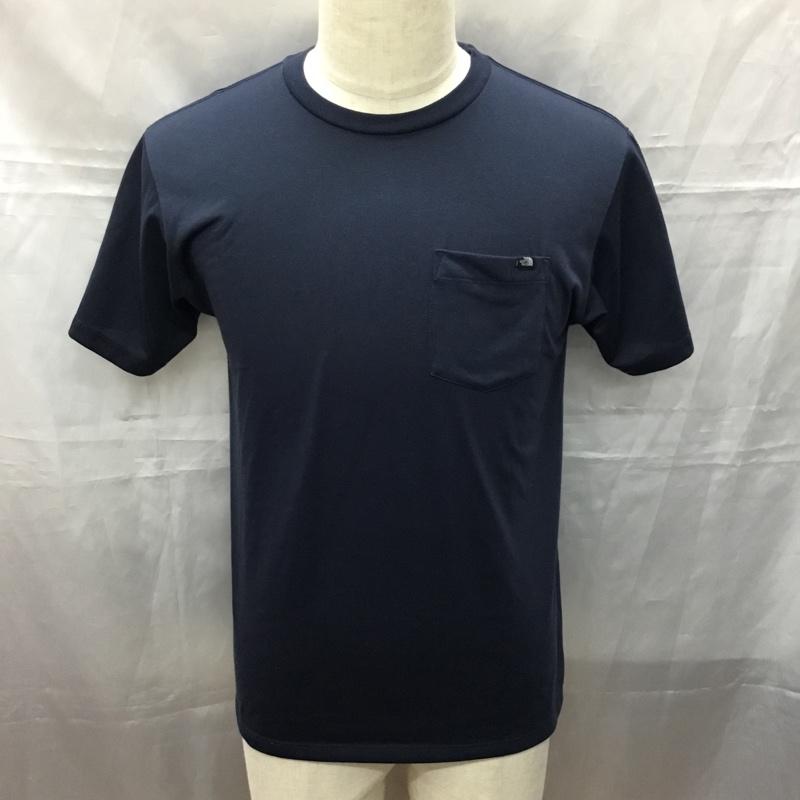 ザノースフェイス THE NORTH FACE Tシャツ 半袖 NT31931Z 胸ポケット M ロゴ、文字 紺 / ネイビー /  メンズ USED 古着 中古 10111351
