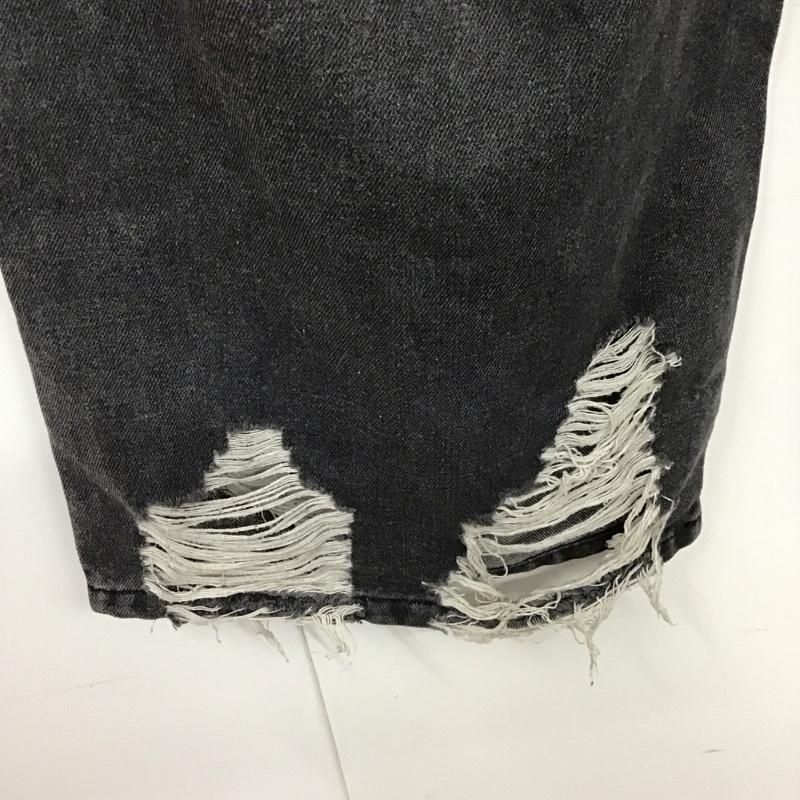 ガルフィー GALFY パンツ デニム、ジーンズ デニムパンツ ストレートパンツ ワイドパンツ ダメージ加工パンツ ロゴ、文字 黒 / ブラック /  メンズ USED 古着 中古 10119276