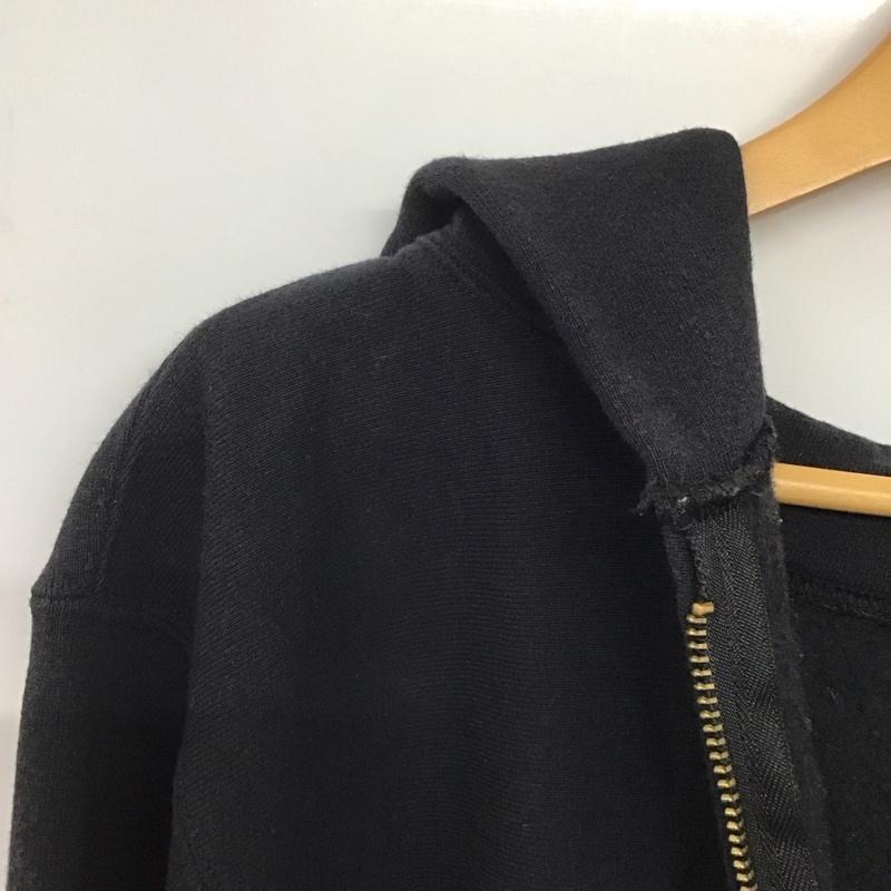 チャンピオン Champion パーカー 長袖 c5-u102 リバースウィーブフルジップパーカー ジップアップパーカー 復刻 usa製 L 無地 黒 / ブラック /  メンズ USED 古着 中古 10143433