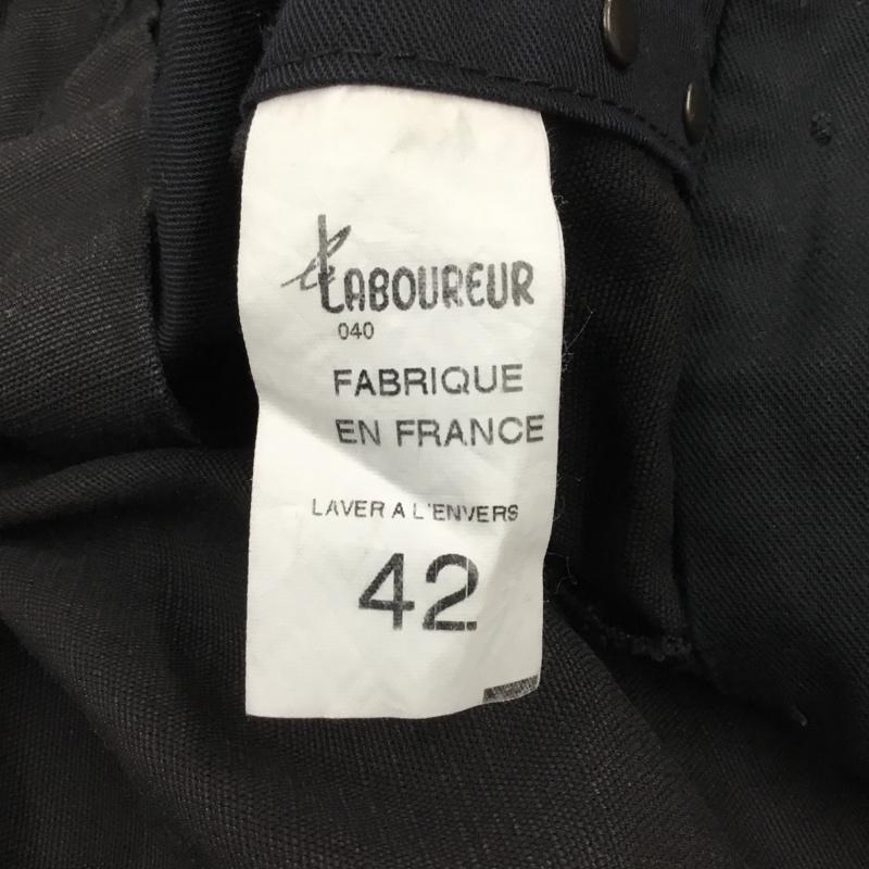 ラブルール Le LABOUREUR パンツ チノパン チノパン カジュアルパンツ ワイドパンツ ストレートパンツ 42 無地 黒 / ブラック /  メンズ USED 古着 中古 10112318