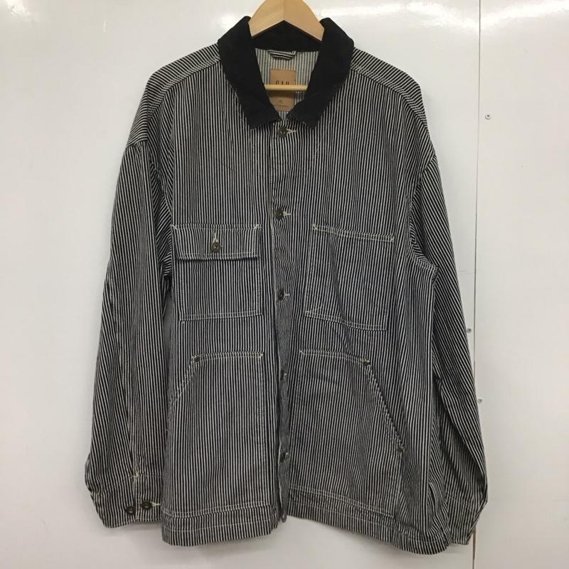 ギャップ GAP ジャケット、上着 ジャンパー、ブルゾン ヒッコリージャケット アウター カジュアルジャケット XL ストライプ インディゴ / インディゴ /  メンズ USED 古着 中古 10148341