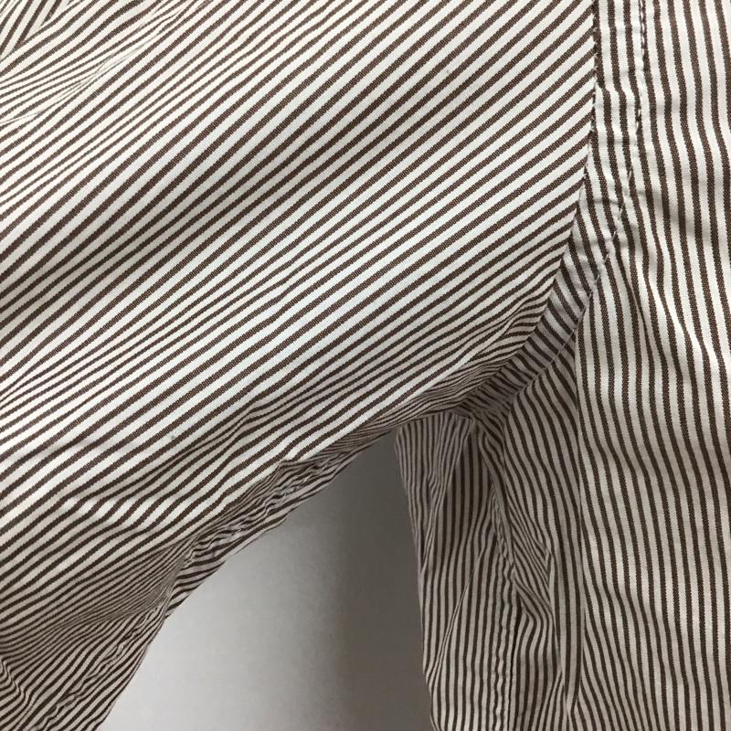 ビームスライツ BEAMS LIGHTS シャツ、ブラウス 長袖 ボタンダウン XL ストライプ 白 / ホワイト / X 茶 / ブラウン /  メンズ USED 古着 中古 10118109