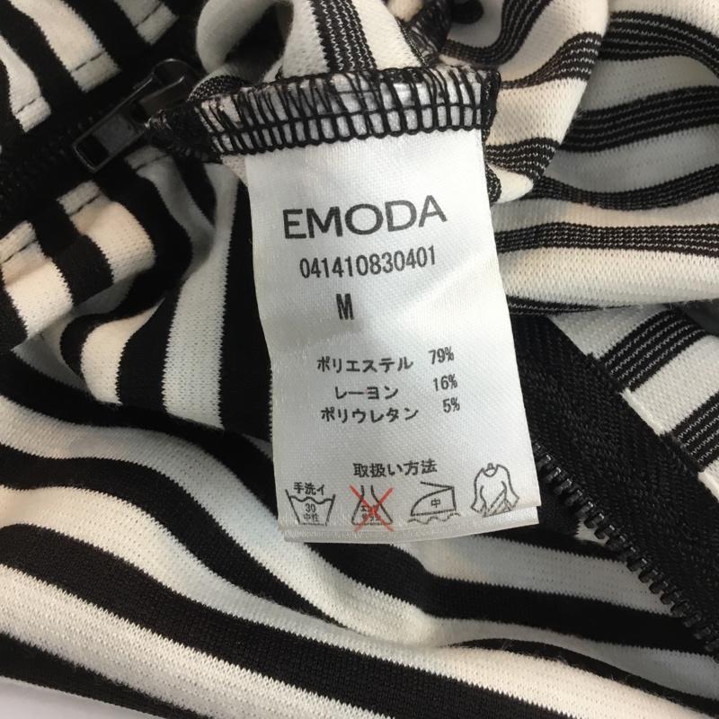 エモダ EMODA スカート ひざ丈スカート M ボーダー柄 白 / ホワイト / X 黒 / ブラック /  レディース USED 古着 中古 10046991