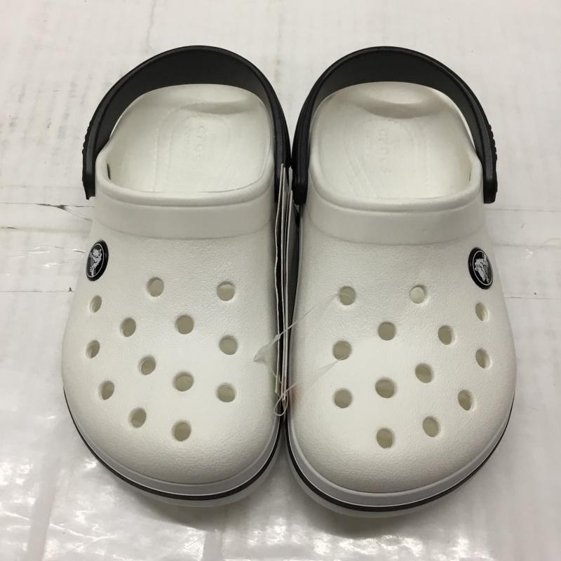 クロックス crocs シューズ シューズ 204537-100 Crocband Clog K 20cm キッズ サンダル 20.0cm ロゴ、文字 白 / ホワイト / X 黒 / ブラック /  ボーイズ USED 古着 中古 10110672