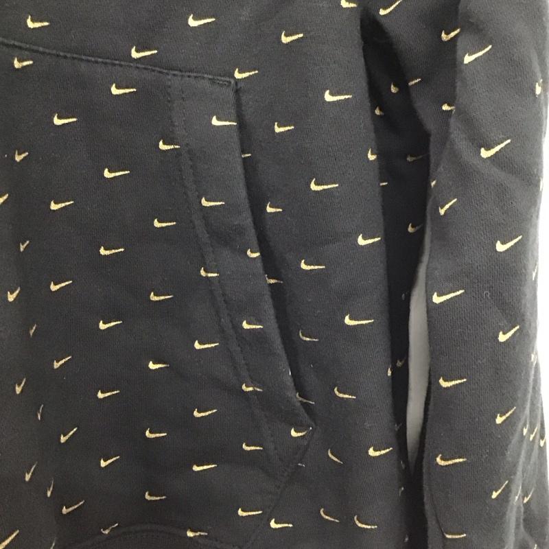ナイキ NIKE パーカー 長袖 cj5406-010 フリーススウッシュAOPプルオーバーフーディ スウェット M ロゴ、文字 黒 / ブラック /  メンズ USED 古着 中古 10142571