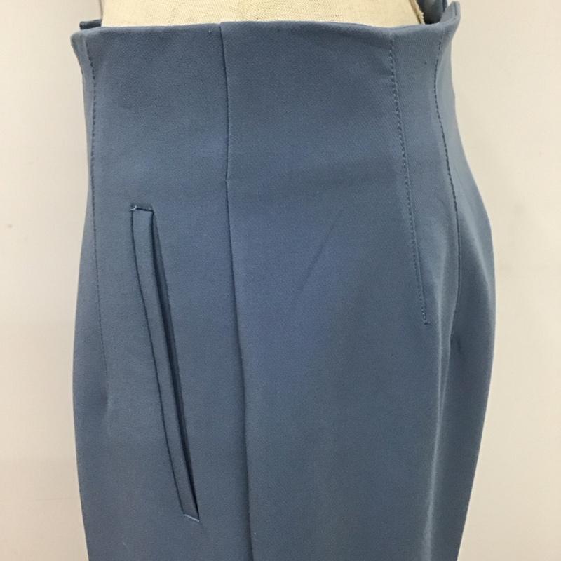 ザラ ZARA パンツ スラックス スラックスパンツ ワイドパンツ カジュアルパンツ センタータックパンツ M 無地 青 / ブルー /  レディース USED 古着 中古 10117834