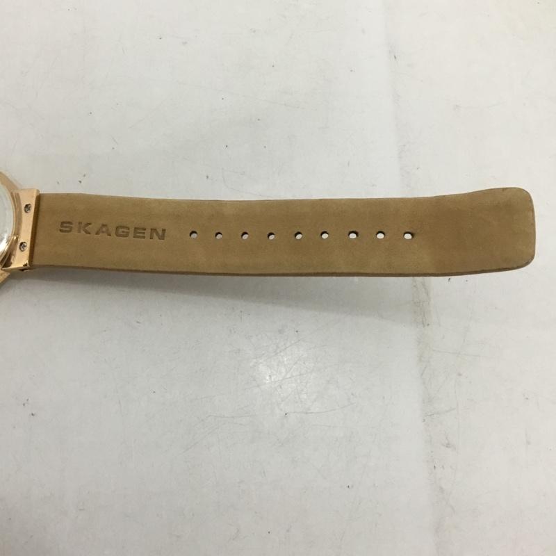 スカーゲン SKAGEN 腕時計 アナログ（クォーツ式） SKW2168 レザーベルト ロゴ、文字 ベージュ / ベージュ /  レディース USED 古着 中古 10135183