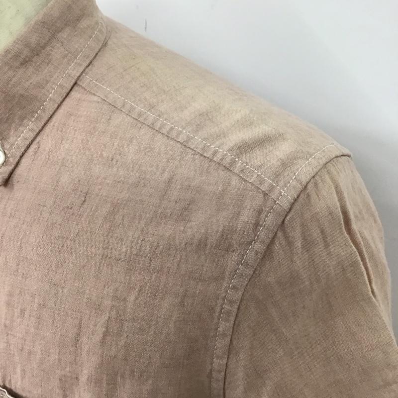 ディーゼル DIESEL シャツ、ブラウス 半袖 ボタンダウン 胸ポケット リネン 麻 S ワンポイント 桃 / ピンク /  メンズ USED 古着 中古 10113083