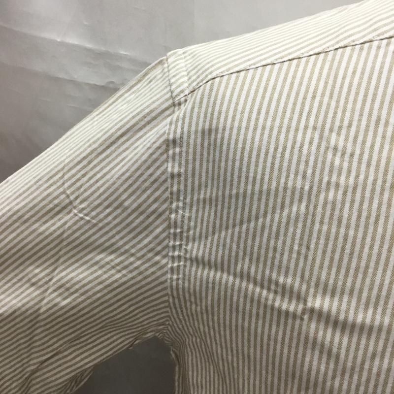 トミーヒルフィガー TOMMY HILFIGER シャツ、ブラウス 長袖 ボタンダウンシャツ M ストライプ 白 / ホワイト / X ベージュ / ベージュ /  メンズ USED 古着 中古 10112795