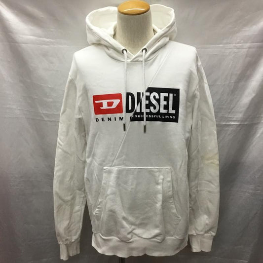 ディーゼル DIESEL パーカー 長袖 長袖パーカー フード付きパーカー プリントスウェット トレーナー プリント 白 / ホワイト /  メンズ USED 古着 中古 10122328