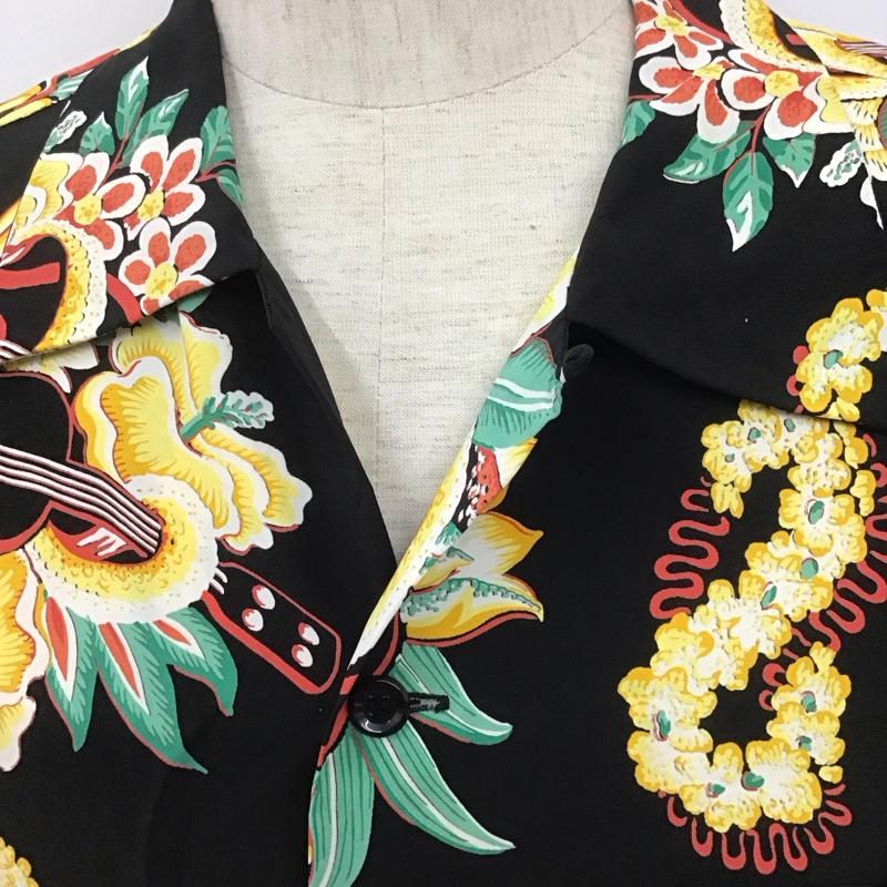 サンサーフ SUN SURF シャツ、ブラウス 半袖 SS38565 アロハシャツ マッキントッシュ ウクレレ 半袖シャツ XL プリント 黒 / ブラック /  メンズ USED 古着 中古 10106769