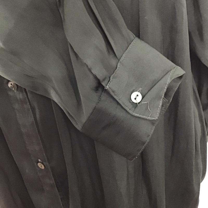 アズールバイマウジー AZUL BY MOUSSY ワンピース ロングスカート 250DAA30-253G BAND COLLAR SHINY LONG SHIRTS M 無地 カーキ / カーキ /  レディース USED 古着 中古 10122466