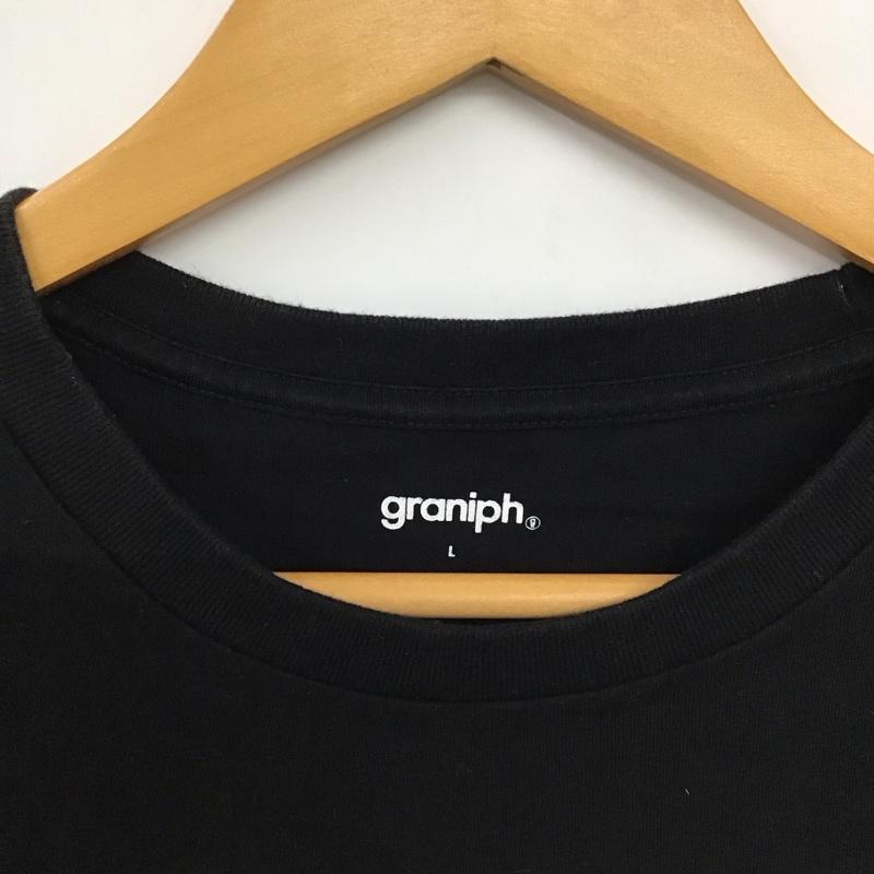グラニフ graniph Tシャツ 半袖 半袖カットソー プリントTシャツ クルーネックカットソー L プリント 黒 / ブラック /  メンズ USED 古着 中古 10150925