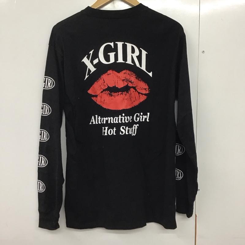 エックスガール X-girl Tシャツ 長袖 M プリント 黒 / ブラック /  レディース USED 古着 中古 10140695