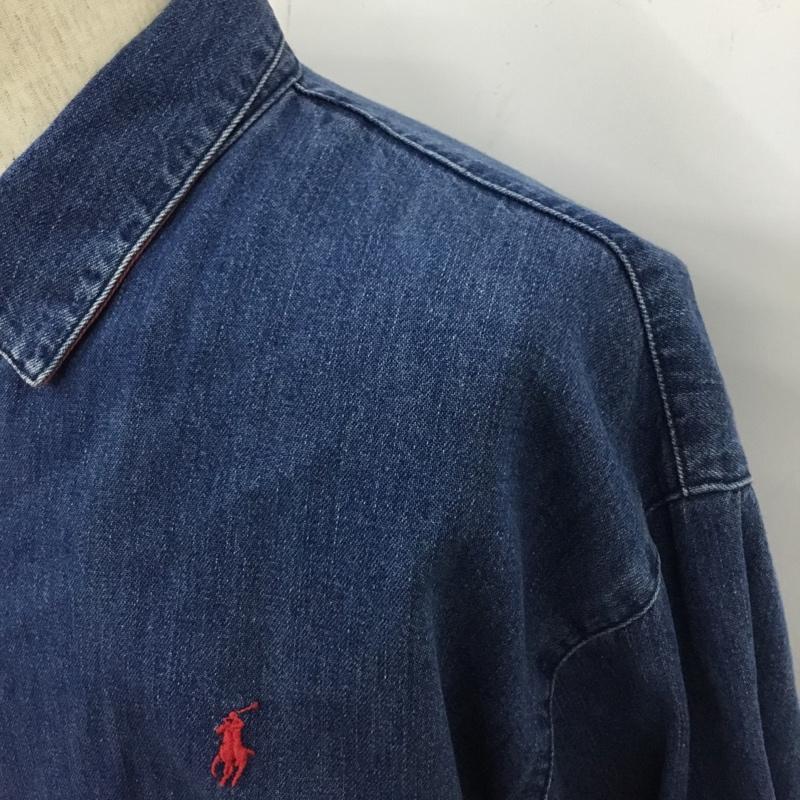 ポロバイラルフローレン Polo by RALPH LAUREN ジャケット、上着 ジャンパー、ブルゾン ジップアップジャケット ジャンパー デニムジャケット カジュアルジャケット アウター M ロゴ、文字 インディゴ / インディゴ /  メンズ USED 古着 中古 10110007