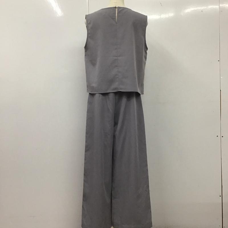 アビトーキョー ABITOKYO セットアップ セットアップ ノースリーブ タックパンツ ワイドパンツ M 無地 灰 / グレー /  レディース USED 古着 中古 10139425