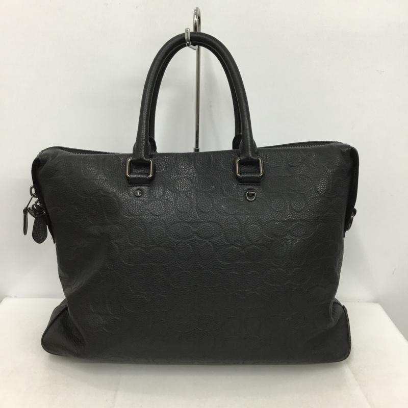 コーチ COACH トートバッグ トートバッグ C0244 ゴッサム ブリーフ シグネチャー レザー ビジネスバッグ 総柄 黒 / ブラック /  メンズ USED 古着 中古 10148752