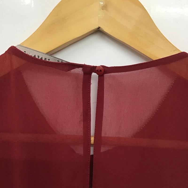 ザラ ZARA ワンピース ひざ丈スカート 0881 227 660 ノースリーブ M  ボルドー / ボルドー /  レディース USED 古着 中古 10131210