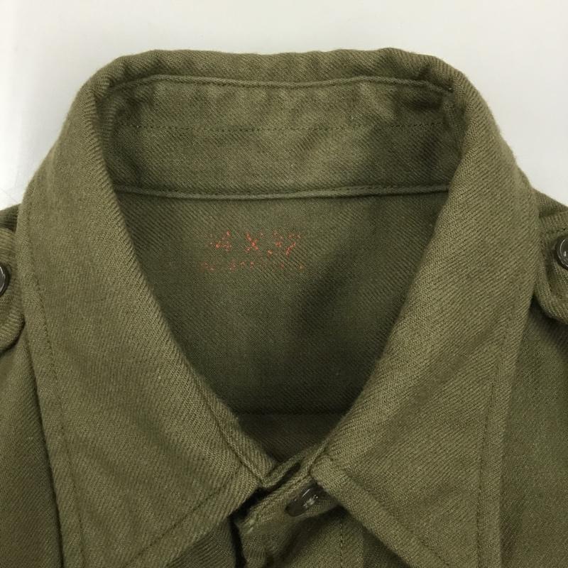 ミリタリー ミリタリー シャツ、ブラウス 長袖 ミリタリーシャツ 長袖シャツ ジャケット 無地 カーキ / カーキ /  メンズ USED 古着 中古 10112326