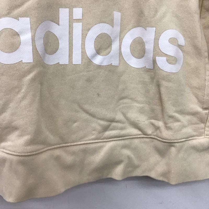 アディダス adidas パーカー 長袖 CE2414 ビッグロゴパーカー ロゴ、文字 X プリント ベージュ / ベージュ /  レディース USED 古着 中古 10141719