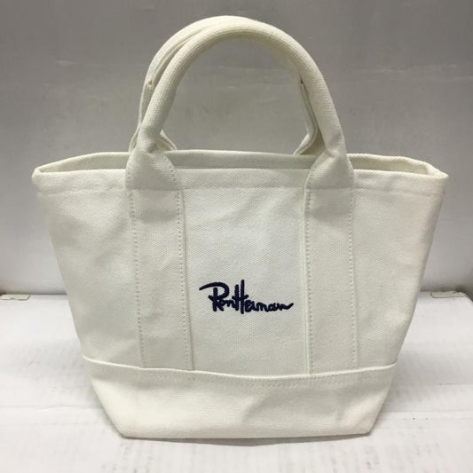 ロンハーマン Ron Herman ハンドバッグ ハンドバッグ ミニキャンバストートバック ロゴ、文字 白 / ホワイト /  レディース USED 古着 中古 10107881