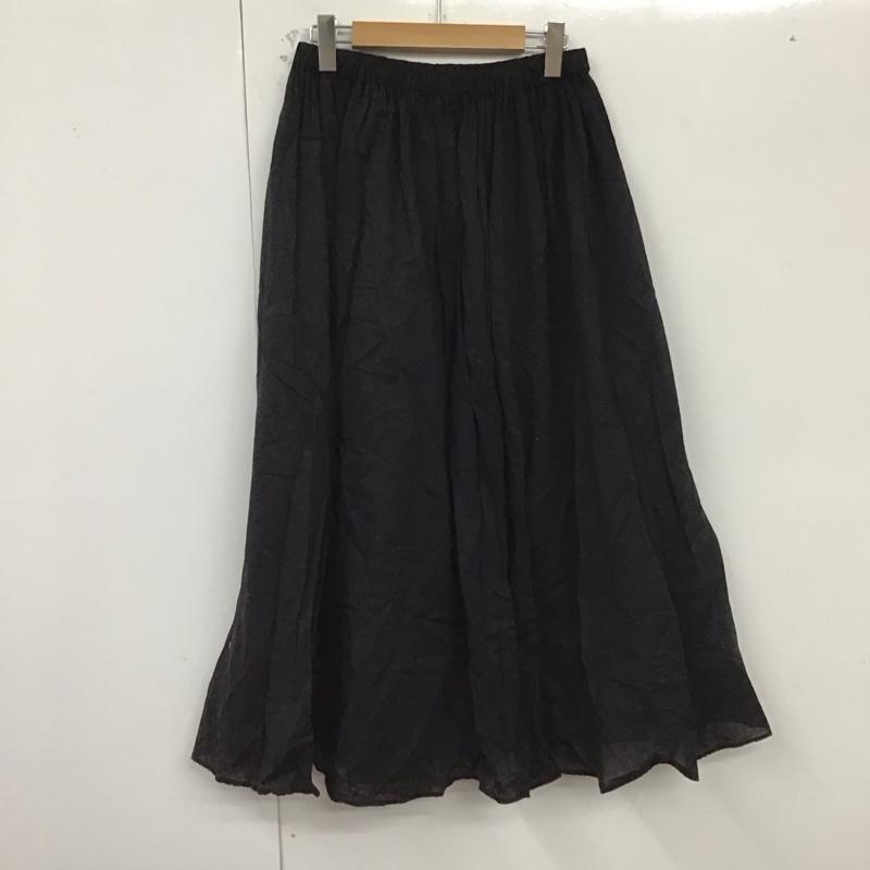 アーバンリサーチ URBAN RESEARCH スカート ロングスカート DR35-25T105 コットンボイルギャザースカート M 無地 黒 / ブラック /  レディース USED 古着 中古 10129181