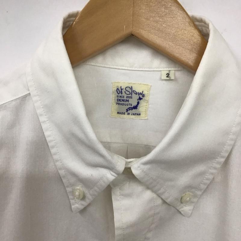 オアスロウ orSlow シャツ、ブラウス 長袖 長袖シャツ 無地シャツ カラーシャツ ボタンダウンシャツ 2 無地 白 / ホワイト /  メンズ USED 古着 中古 10130904