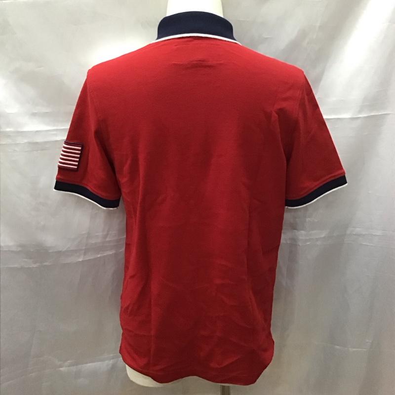 エディーバウアー Eddie Bauer ポロシャツ 半袖 半袖ポロシャツ カラーシャツ 半袖カットソー S ロゴ、文字 白 / ホワイト / X 赤 / レッド / X 紺 / ネイビー /  メンズ USED 古着 中古 10111683