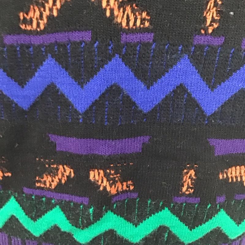 古着 USED トレーナー 長袖 長袖ニットカットソー クルーネック セーター プリント マルチカラー / マルチカラー /  メンズ USED 古着 中古 10127104