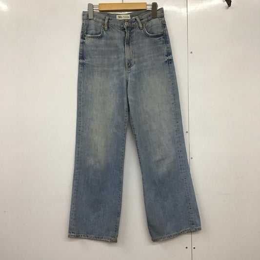 ザラ ZARA パンツ デニム、ジーンズ デニムパンツ ワイドパンツ カジュアルパンツ 34インチ 無地 インディゴ / インディゴ /  レディース USED 古着 中古 10142711