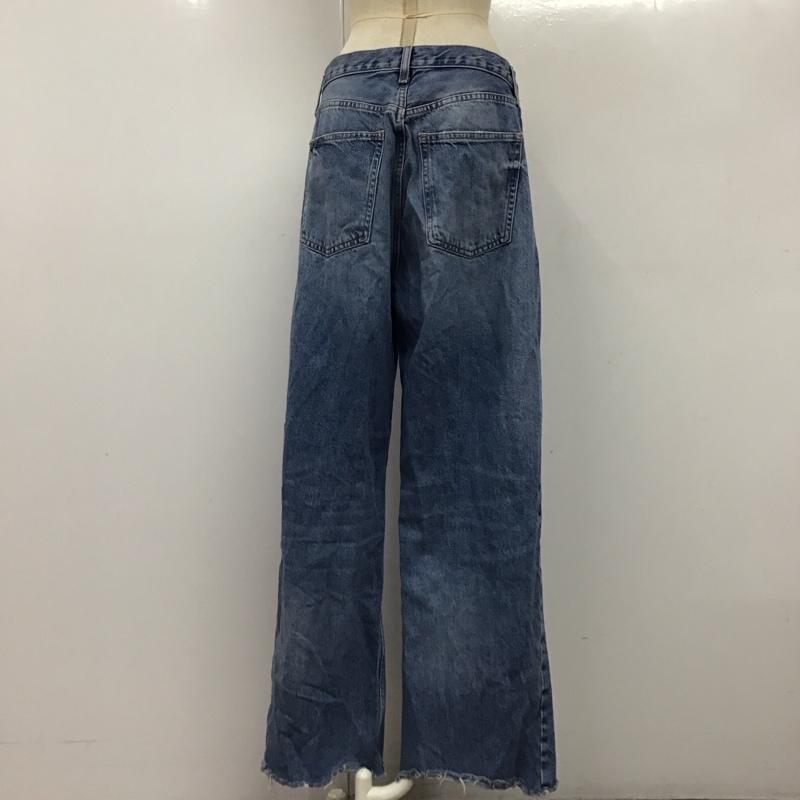 ザラ ZARA パンツ デニム、ジーンズ 6045 125 400 ハイウエスト ワイドパンツ 無地 青 / ブルー /  レディース USED 古着 中古 10120591
