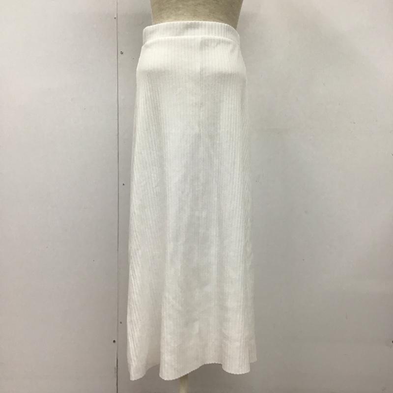 ザラ ZARA スカート ロングスカート ロングスカート フレアスカート ニットスカート S 無地 白 / ホワイト /  レディース USED 古着 中古 10125166