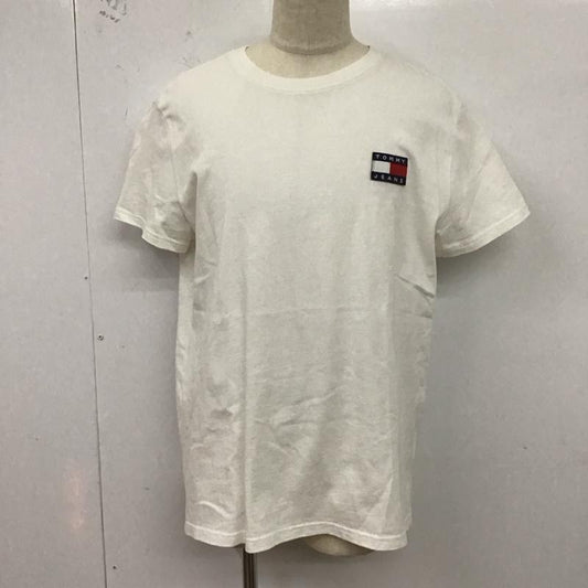 トミー ジーンズ TOMMY JEANS Tシャツ 半袖 半袖カットソー 無地Tシャツ クルーネックカットソー XL ロゴ、文字 白 / ホワイト /  メンズ USED 古着 中古 10124492