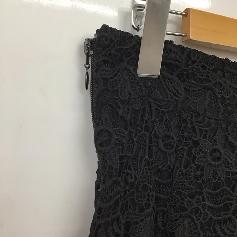 ザラ ZARA ボトムス ボトムス 7149 241 800 ワイドパンツ ストレートパンツ M レース柄 黒 / ブラック /  レディース USED 古着 中古 10146922