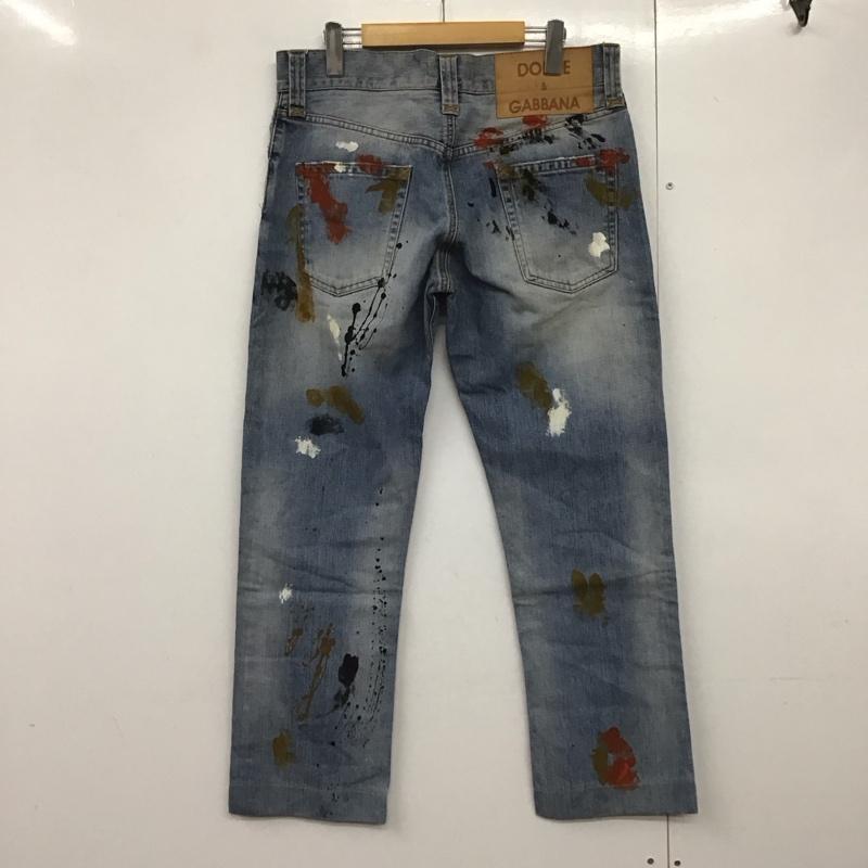 ドルチェアンドガッバーナ DOLCE&GABBANA パンツ デニム、ジーンズ デニムパンツ ワイドパンツ カジュアルパンツ 46インチ プリント インディゴ / インディゴ /  メンズ USED 古着 中古 10141255