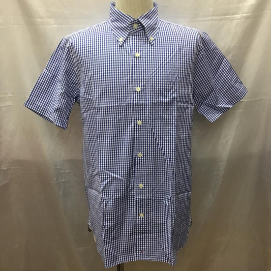 トミーヒルフィガー TOMMY HILFIGER シャツ、ブラウス 半袖 114-112402-020 ボタンダウン 胸ポケット M チェック 白 / ホワイト / X 青 / ブルー /  メンズ USED 古着 中古 10111605
