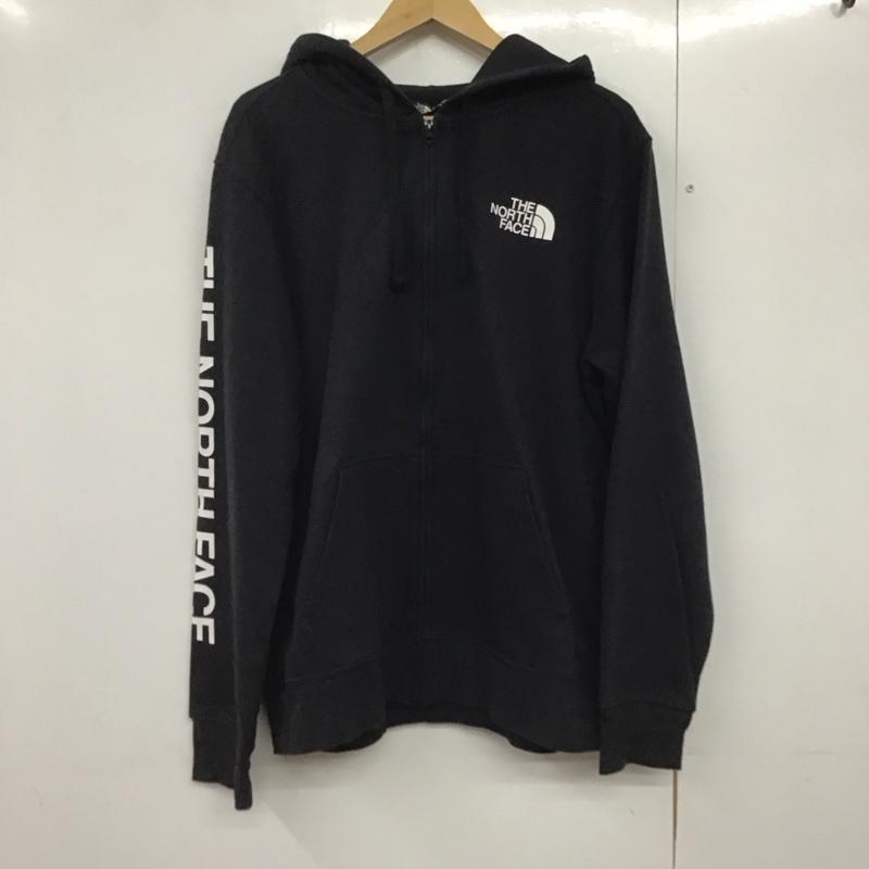 ザノースフェイス THE NORTH FACE パーカー 長袖 ジップアップパーカー 長袖パーカー カジュアルジャケット L ロゴ、文字 黒 / ブラック /  メンズ USED 古着 中古 10140823