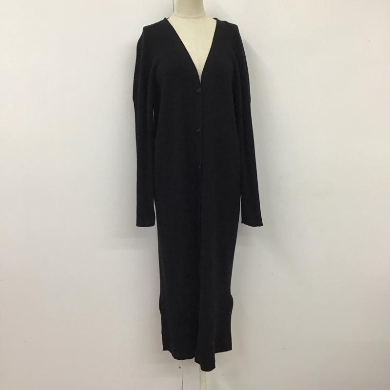 ローリーズファーム LOWRYS FARM カーディガン 長袖 LF720015AD Vネック ロング丈 FREE 無地 黒 / ブラック /  レディース USED 古着 中古 10119635