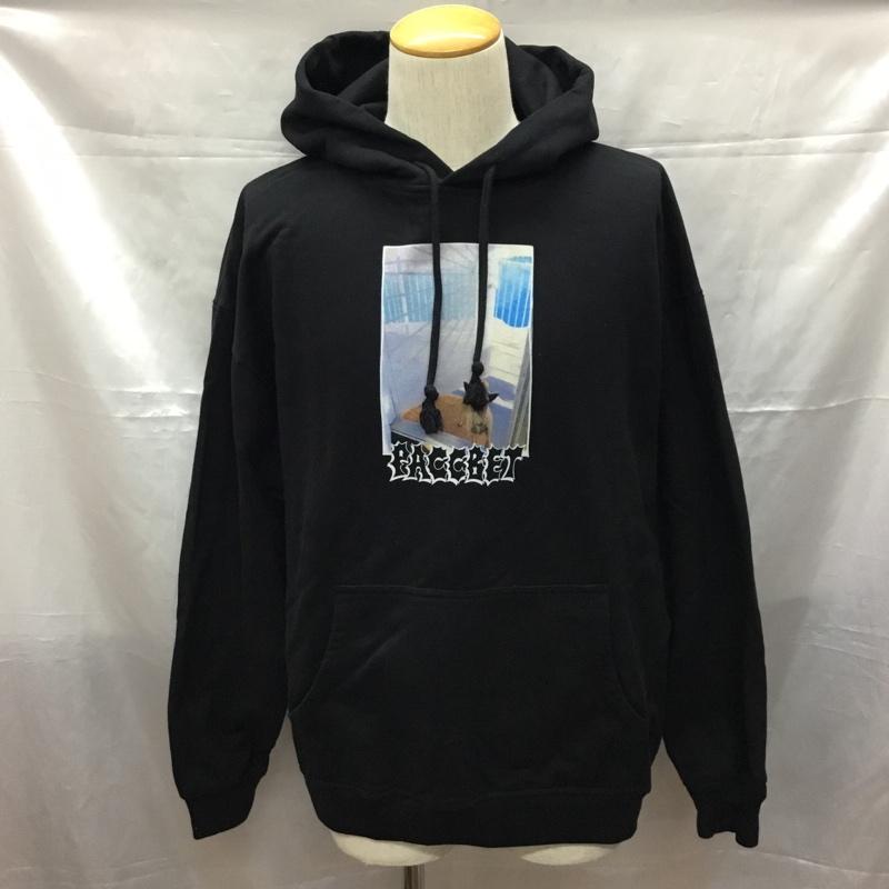 ラスベート PACCBET パーカー 長袖 L プリント 黒 / ブラック /  メンズ USED 古着 中古 10109614