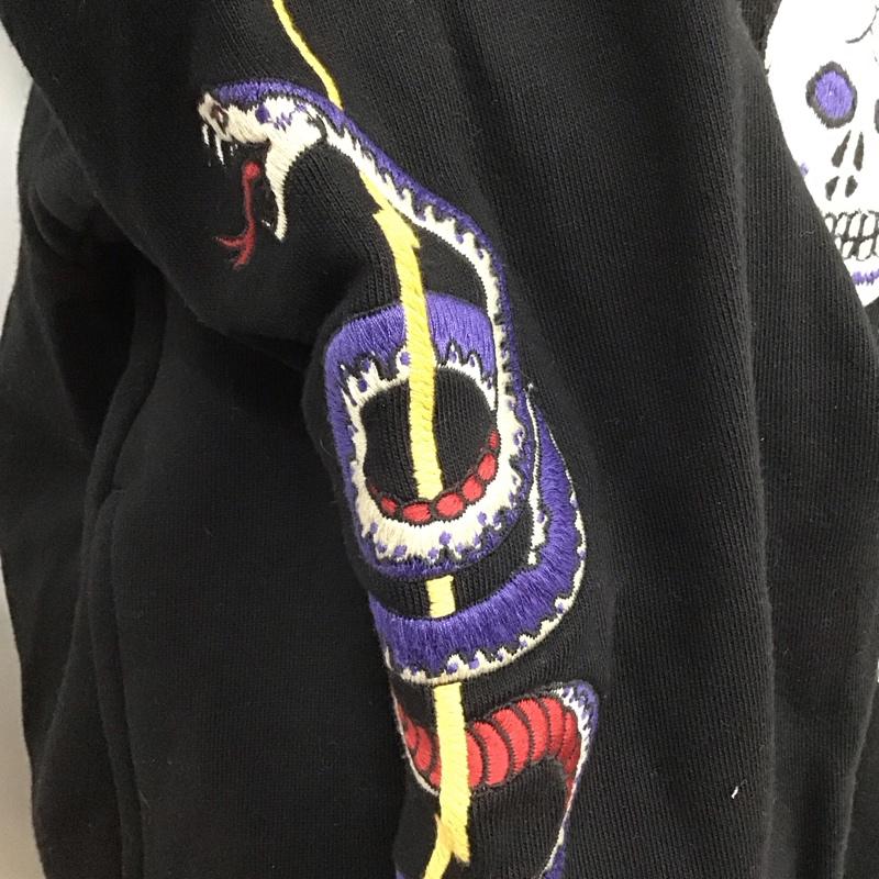 ヒステリック HYSTERIC パーカー 長袖 02213cf03 SNAKE&SKULL刺繍 パーカー L 刺繍 黒 / ブラック /  メンズ USED 古着 中古 10123319