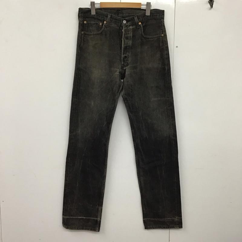 リーバイス Levi s パンツ デニム、ジーンズ デニムパンツ ワイドパンツ カジュアルパンツ 33インチ 無地 黒 / ブラック /  メンズ USED 古着 中古 10140885